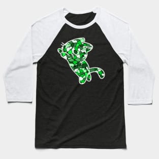 Cat Jewel Art - Stay Pawsitive (green) Baseball T-Shirt